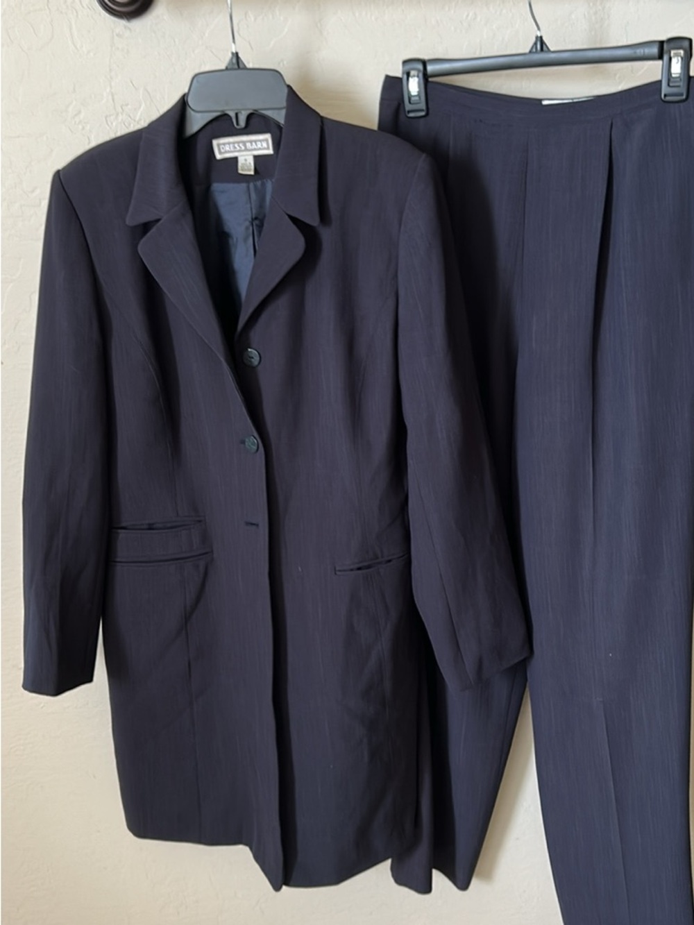 Vintage Dress Barn Dark Navy Women's Tailored Blazer and Pants Set